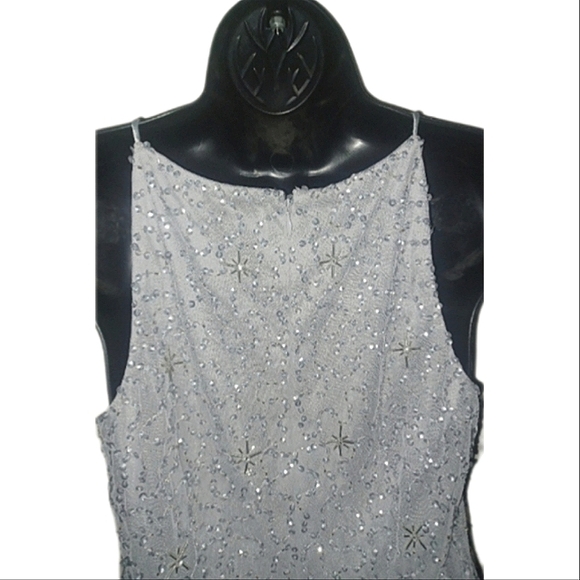 Adriana Papell Silver Evening Dress - Picture 5 of 6